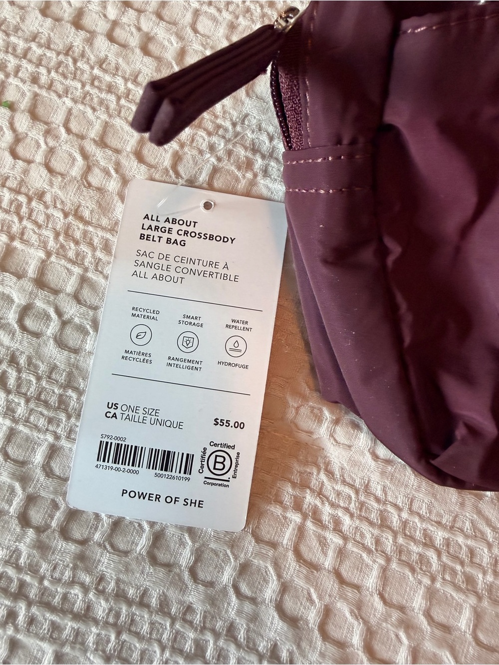 Athleta Plum Crossbody belt bag - Picture 2 of 3